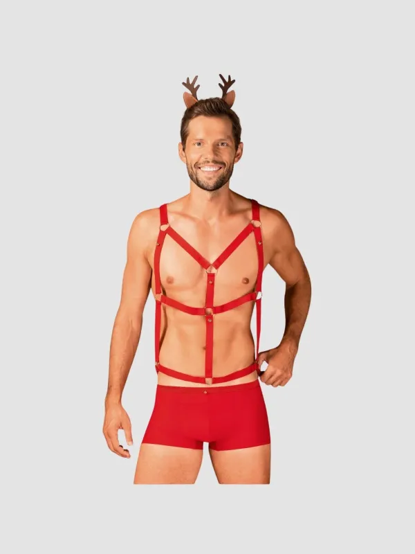 Ensemble 3 Pièces Harnais Mr Reindy Rouge