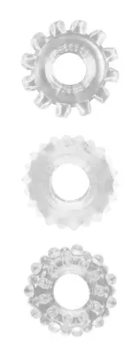 Lot de 3 Cockrings souples GEAR UP Transparents