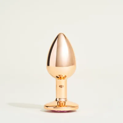 Plug métal bijou Steel Cristal Rose - M