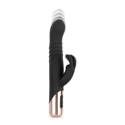 Rosy Gold - Rabbit Vibrateur avec fonction de va-et-vient - Noir