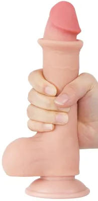 Gode réaliste avec Bourses SLIDING SKIN 14.5 x 4cm