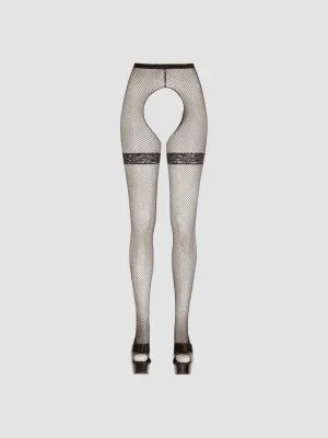 Collant Ouvert Résille Noir