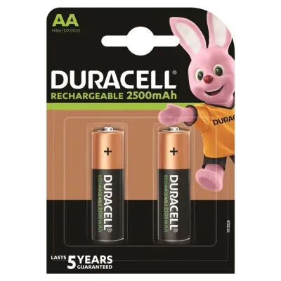 Piles rechargeables HR6 AA 2500mAh pack de 2 - Duracell