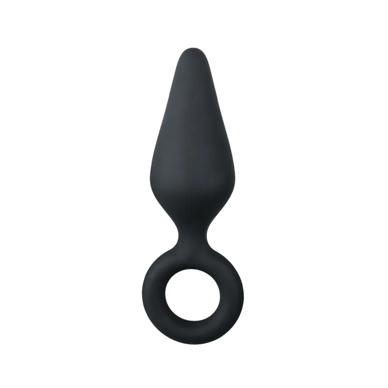 EasyToys - Plug anal noir avec anneau - Small 8,5 cm
