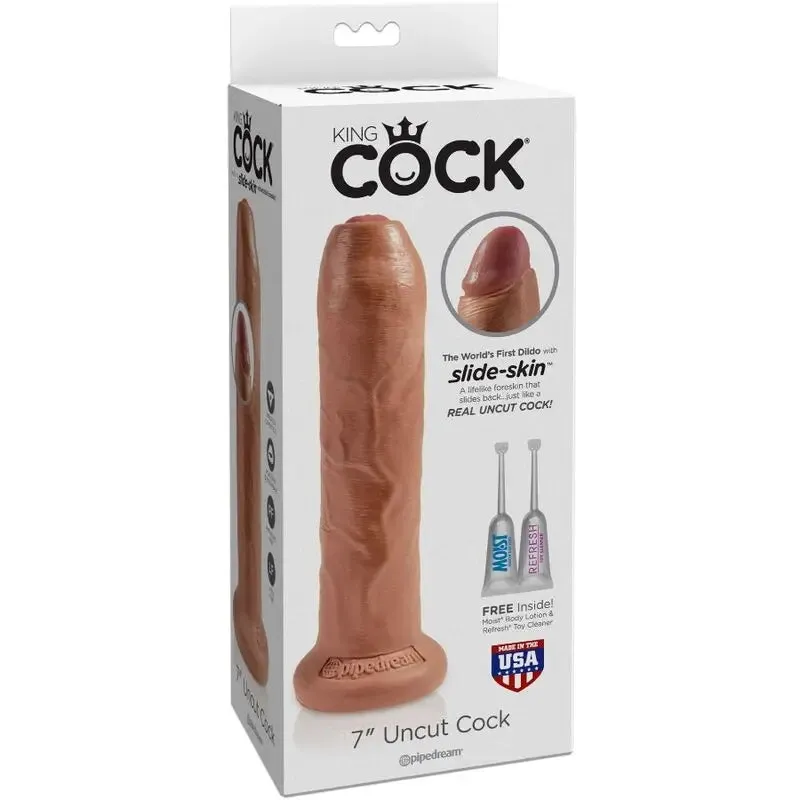 Gode Réaliste King Cock Non Coupé 17.8 cm Caramel - Pipedream