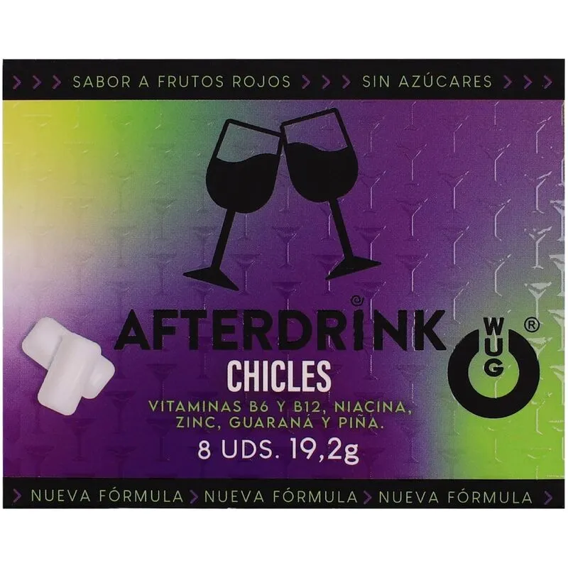 Chewing-Gum Anti-Gueule de Bois Fruits Rouges 8 Unités - Wug