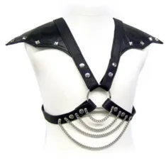 Harnais cuir body métal épaules BDSM - Collection BDSM