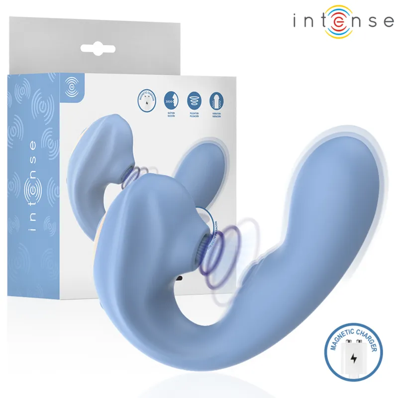 Stimulateur Clitoridien Multifonction Gina 3-en-1 Bleu - Intense