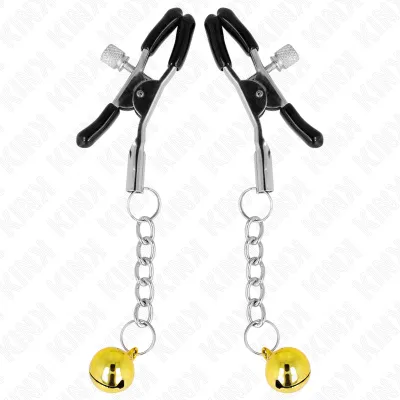 Pinces Tétons Pendentif Jingle Bell Or 6cm - Kink
