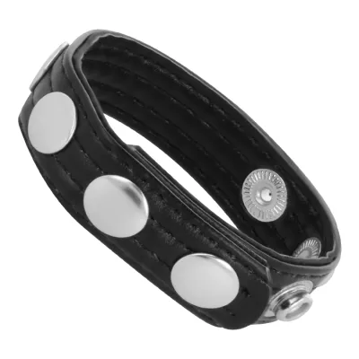 Anneau Pénien Ajustable en Cuir Noir - Darkness