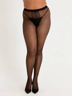 Collant ouvert transparent noir GT