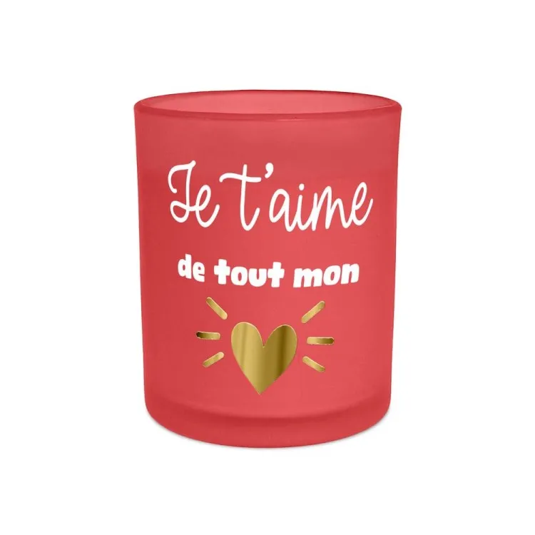 Bougie Je t'aime de tout mon cœur -
