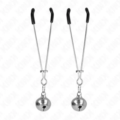Pinces Tétons Clochette Argentées 7cm - Kink