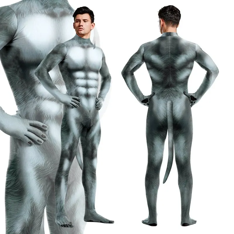 Combinaison Cosplay Loup WOLF Gris