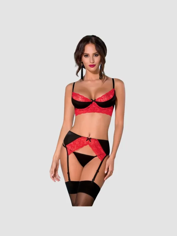 Ensemble 3 Pièces Odina Noir & Rouge