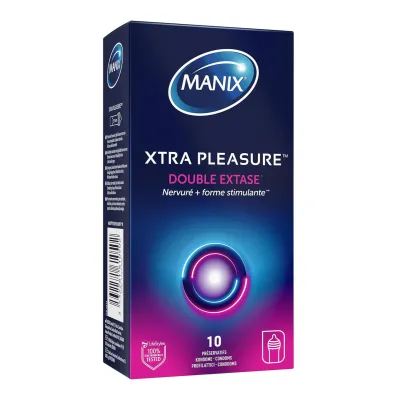 Préservatifs Manix Xtra Pleasure Double Extase - Boîte de 10