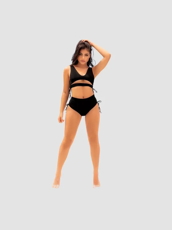 Maillot de Bain 2 Pièces 6619 Sporty Noir