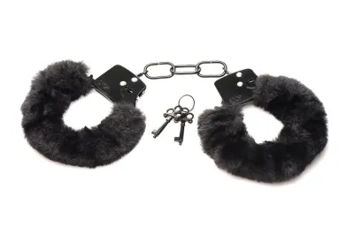 XR Brands - Cuffed In Fur Menottes - Noir