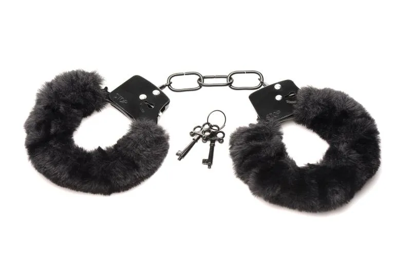 XR Brands - Cuffed In Fur Menottes - Noir