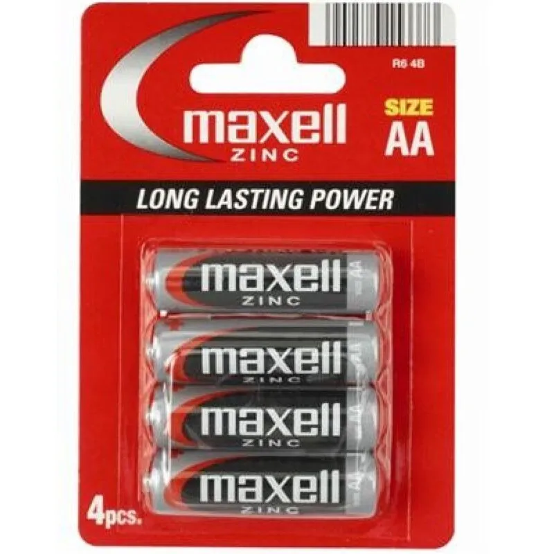 Piles AA salines manganèse R6 pack de 4 - Maxell