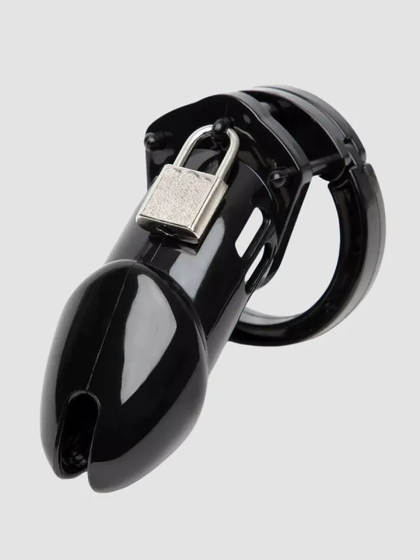 Cage de chasteté en plastique 7,6 cm Deluxe noir
