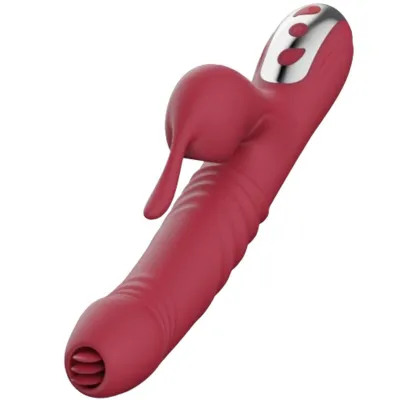 Vibrateur Suck Succion et Langue Stimulante Bourgogne - Armony