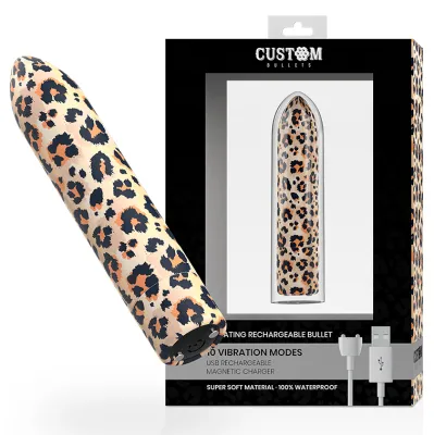 Stimulateur clitoridien Custom Bullets léopard rechargeable