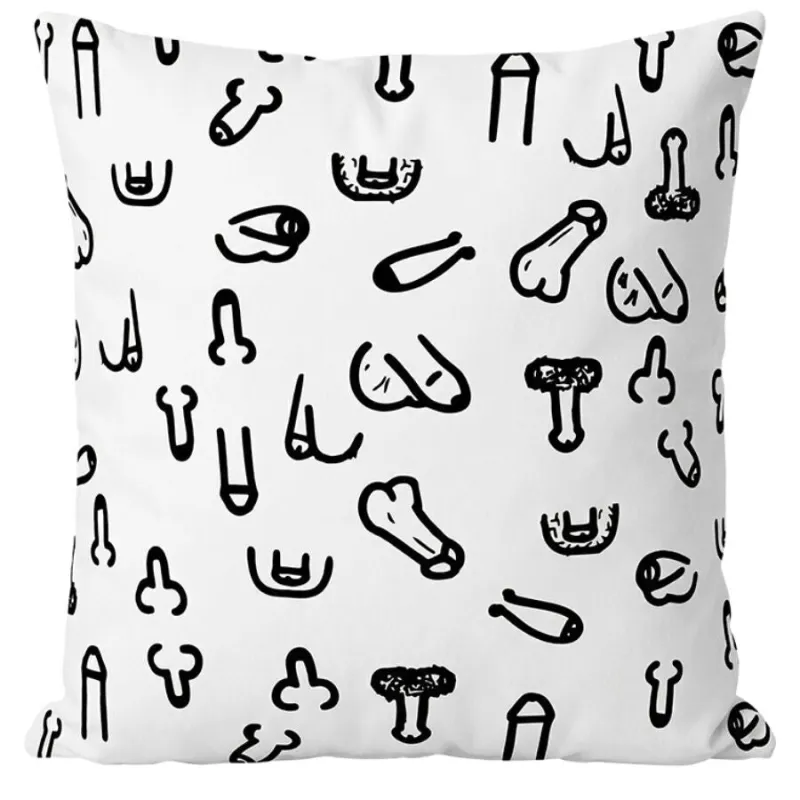 Coussin Décoratif Pénis Blanc 30x30 cm - Diablo Picante