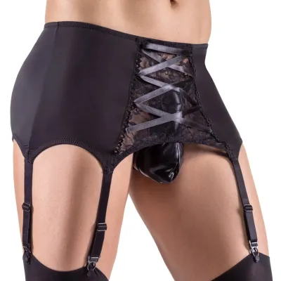 Svenjoyment Porte-Jarretelles Homme BELT LACE Noir