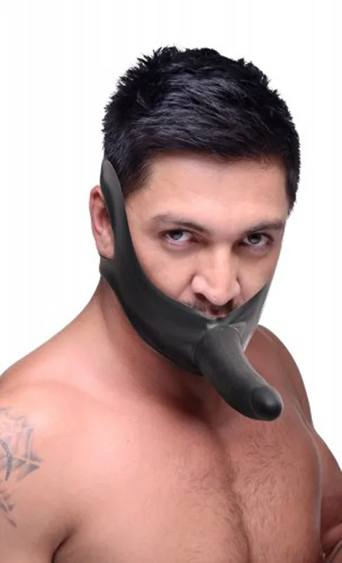 Master Series - Face Strap-On Bâillon avec Dildo - Noir