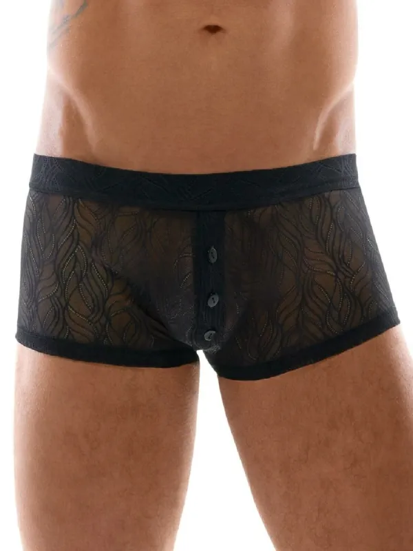 Boxer boutons dentelle noir