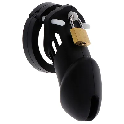Cage de chasteté en silicone noire taille L - Hidden Desire