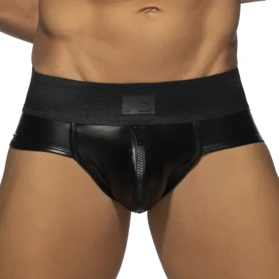 AD Fetish Slip FRONT ZIP RUB Noir