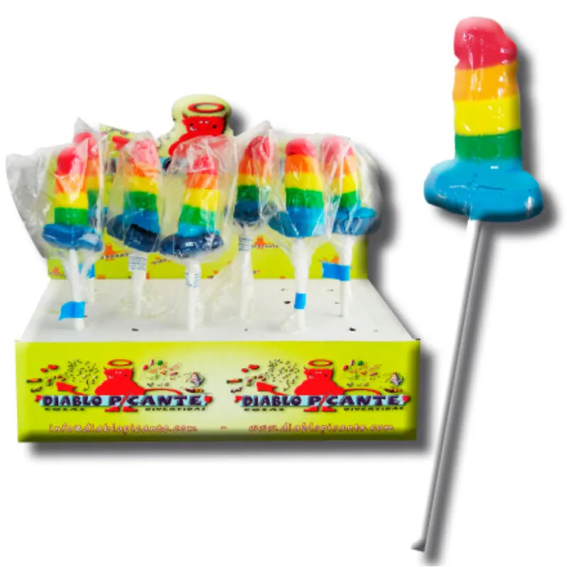 Sucette gummy Pride pénis LGBT - Diablo Picante