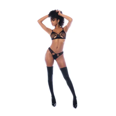 Mapalé Rock Star Ensemble Lingerie Noir Brillant L/XL