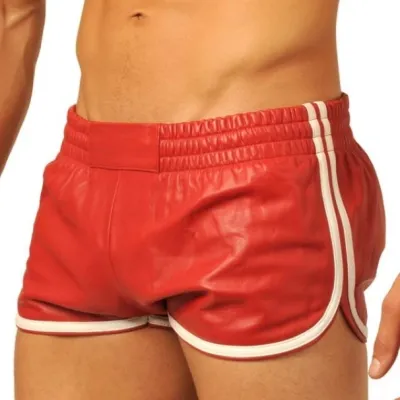 Short en cuir FIST Rouge-Blanc
