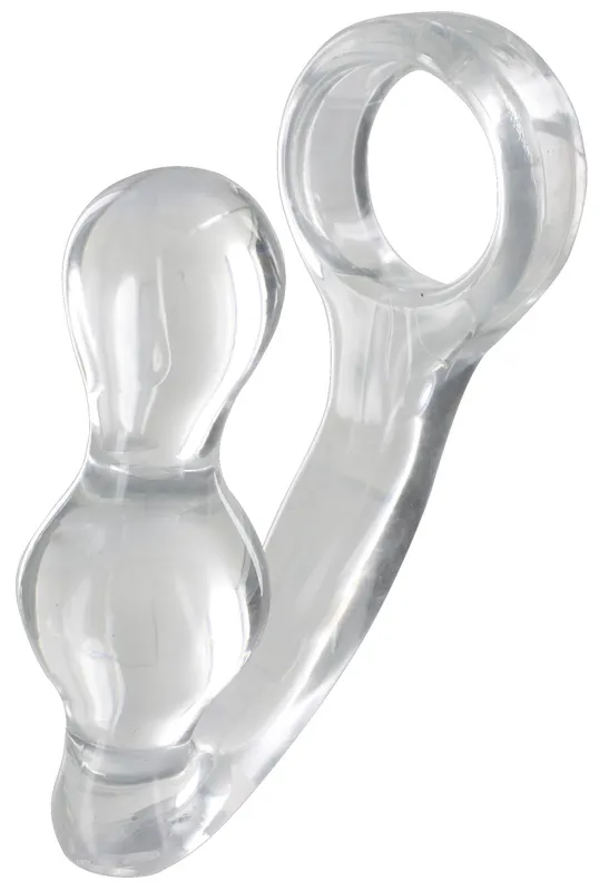Plug + Cockring POWER DUO 9 x 4 cm - Anneau 40mm Transparent