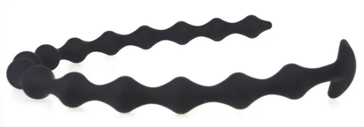 Gode long en silicone THIN BEADS 55 x 2.3cm