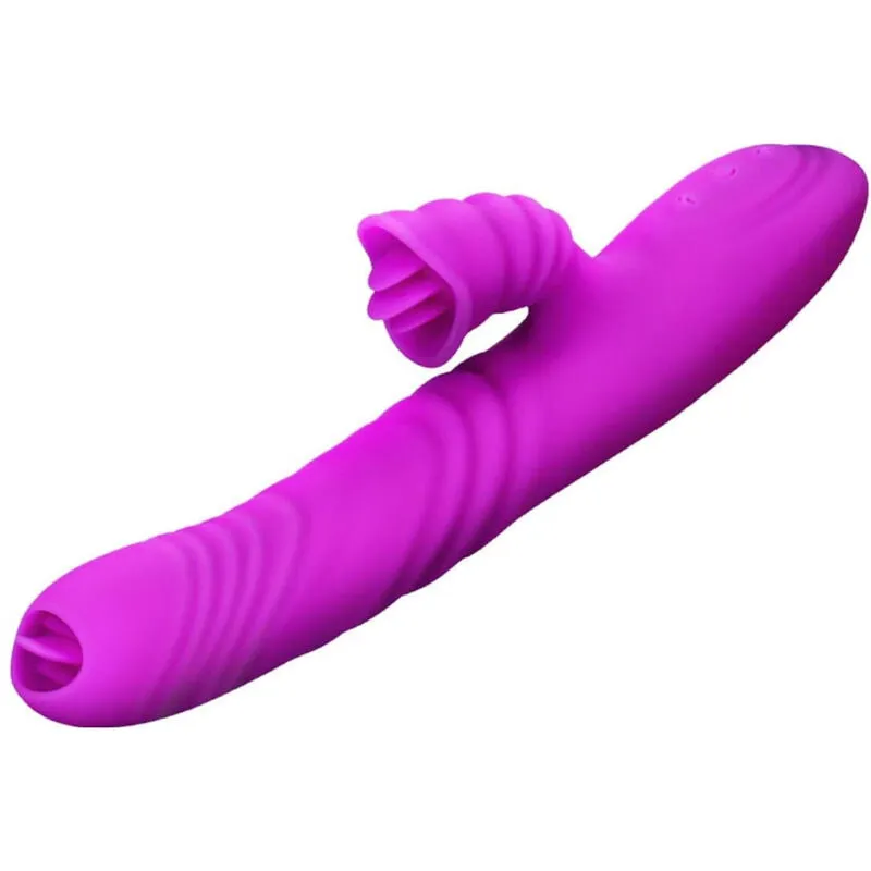 Vibrateur Multifonction Angelia Double Langue Chaleur Violet - Armony