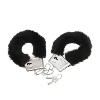 Menottes Fourrure Plaisir Noires - Diablo Picante