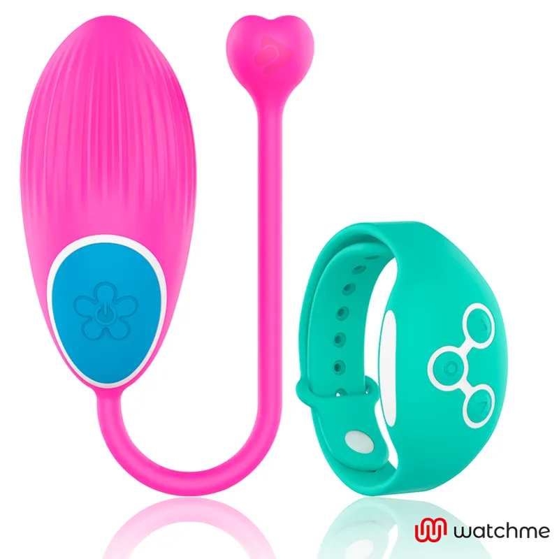 Oeuf vibrant avec bracelet télécommandé rose/bleu - Wearwatch