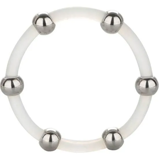 Anneau Pénien Silicone Perlé Acier XL - Calexotics
