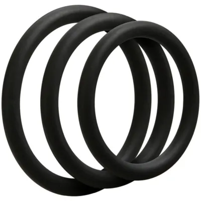 Doc Johnson - OptiMALE Set de 3 Anneaux Pénien Fins - Noir