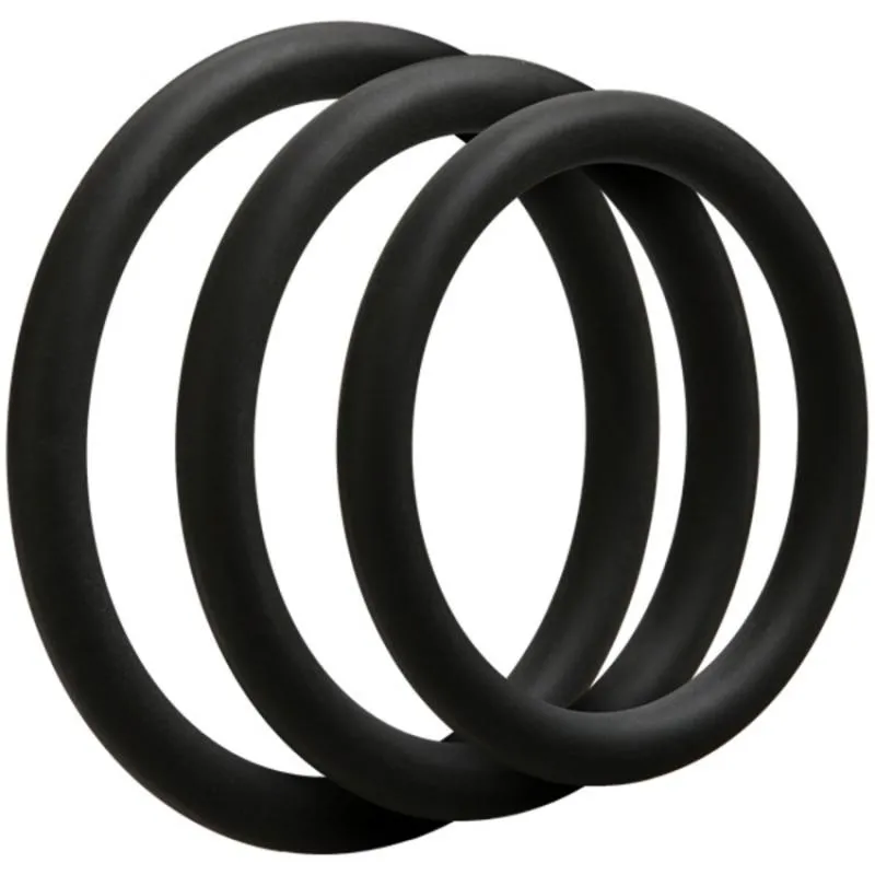 Doc Johnson - OptiMALE Set de 3 Anneaux Pénien Fins - Noir