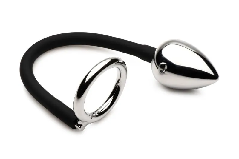Master Series - Tug + Plug Anneau pour Pénis et Testicules avec Plug Anal - Noi