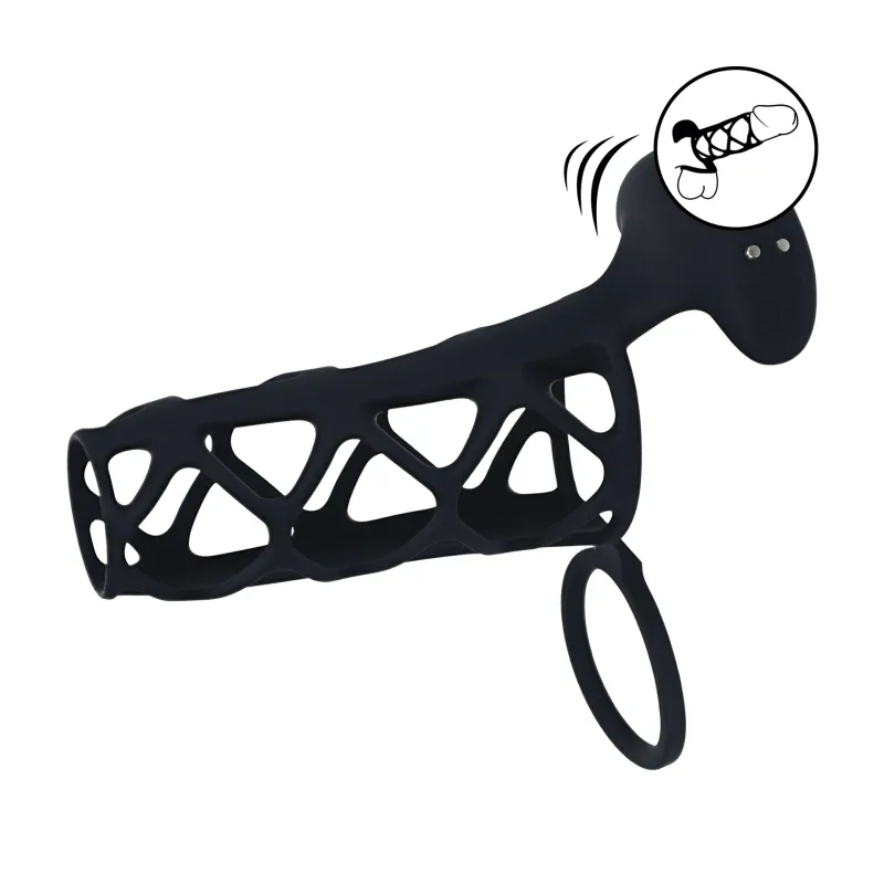 Gaine Vibrante Cage Silicone Et Cockring