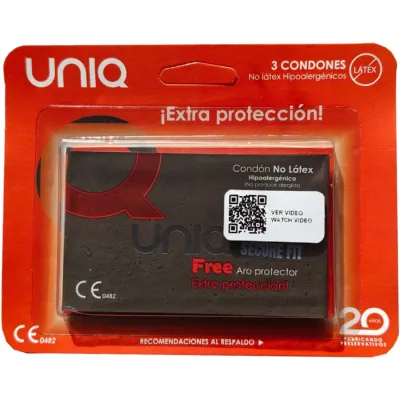 Préservatifs sans latex Uniq SecureFit x3 - Uniq