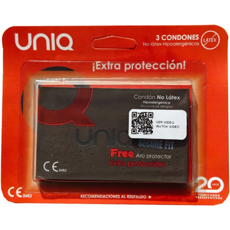 Préservatifs sans latex Uniq SecureFit x3 - Uniq
