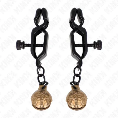 Pince à seins avec clochettes noire - Kink