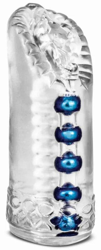 Masturbateur souple SNATCH Transparent-Bleu